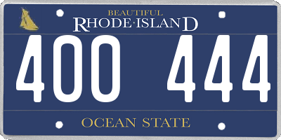 RI license plate 400444