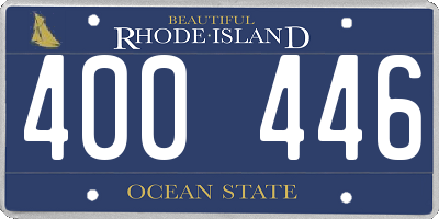RI license plate 400446