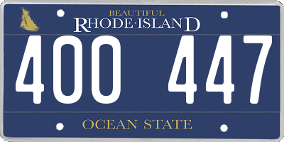 RI license plate 400447
