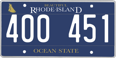 RI license plate 400451