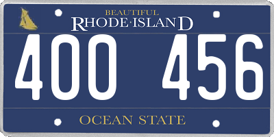 RI license plate 400456