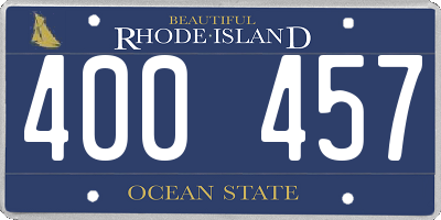 RI license plate 400457