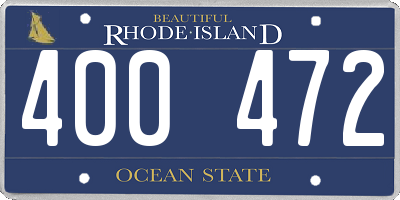 RI license plate 400472