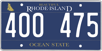 RI license plate 400475