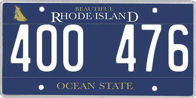 RI license plate 400476