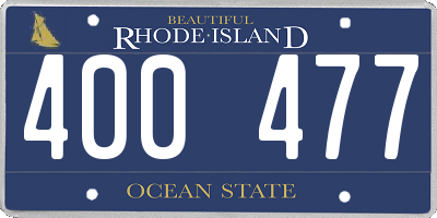 RI license plate 400477