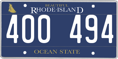 RI license plate 400494