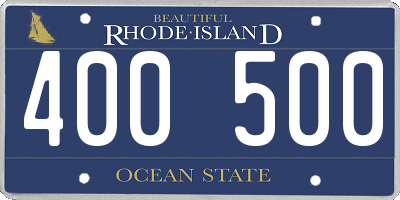 RI license plate 400500
