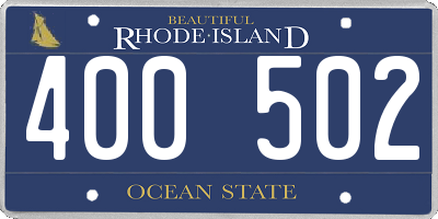 RI license plate 400502