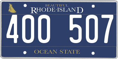 RI license plate 400507