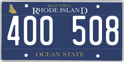 RI license plate 400508
