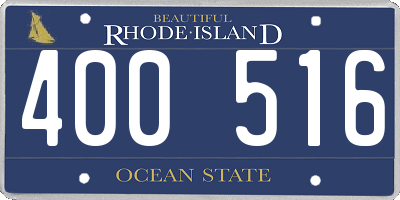 RI license plate 400516