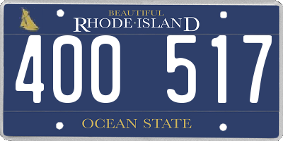 RI license plate 400517