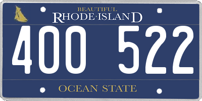 RI license plate 400522