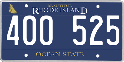 RI license plate 400525