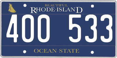 RI license plate 400533