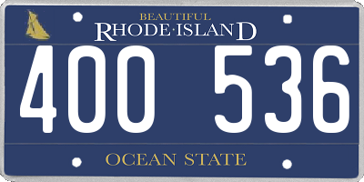 RI license plate 400536