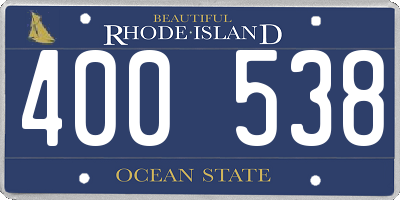 RI license plate 400538