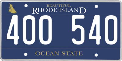 RI license plate 400540