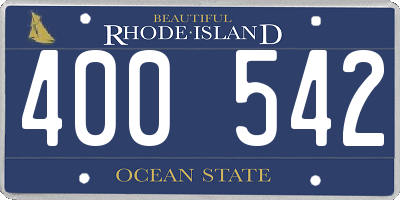 RI license plate 400542