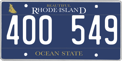 RI license plate 400549