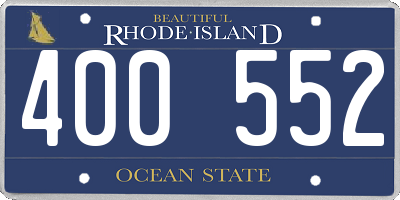 RI license plate 400552