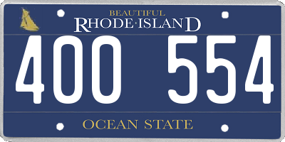 RI license plate 400554