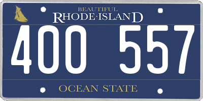 RI license plate 400557