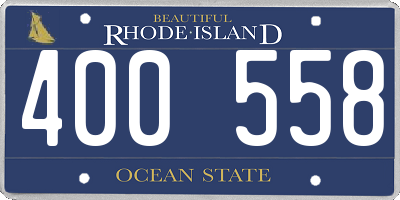 RI license plate 400558