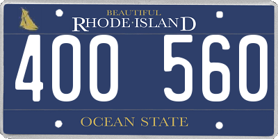 RI license plate 400560