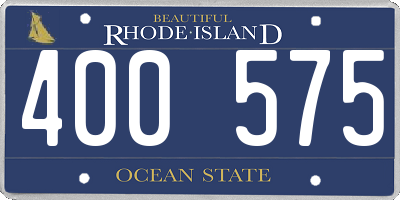RI license plate 400575