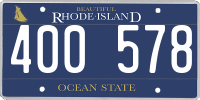 RI license plate 400578