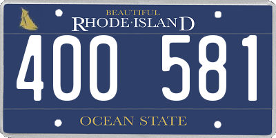 RI license plate 400581