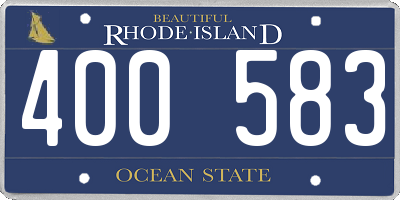 RI license plate 400583