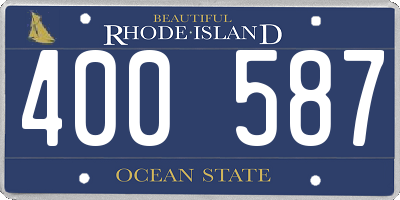 RI license plate 400587