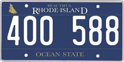 RI license plate 400588