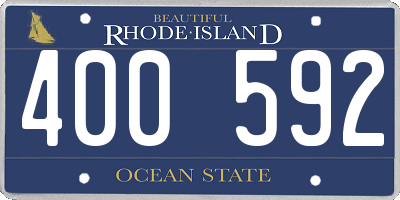 RI license plate 400592