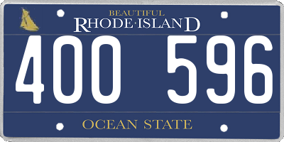 RI license plate 400596
