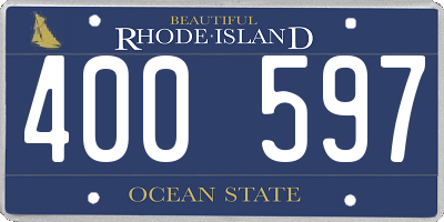 RI license plate 400597