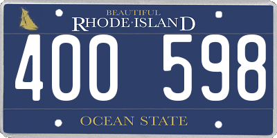 RI license plate 400598