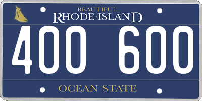 RI license plate 400600