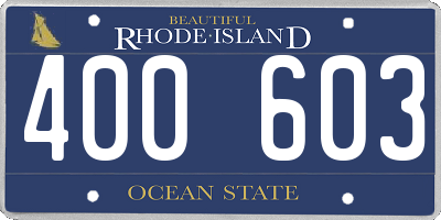 RI license plate 400603