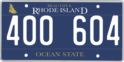 RI license plate 400604