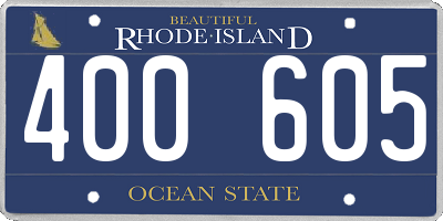 RI license plate 400605
