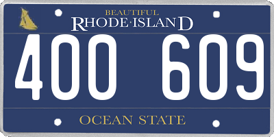 RI license plate 400609