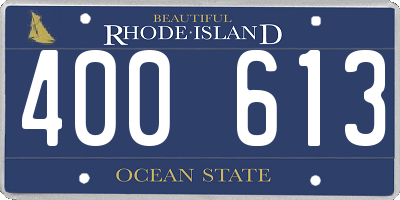 RI license plate 400613