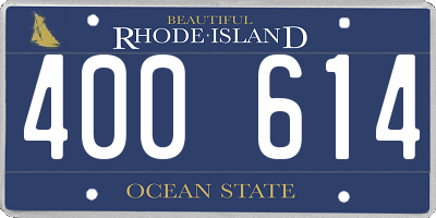 RI license plate 400614