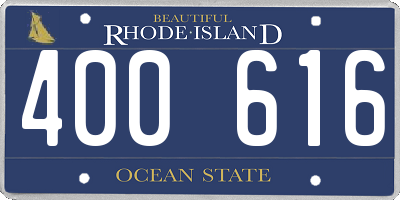 RI license plate 400616