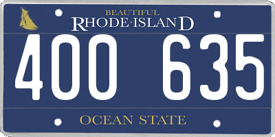 RI license plate 400635