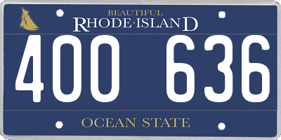 RI license plate 400636